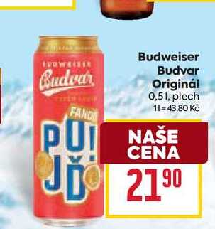 Budweiser Budvar Originál 0,51, plech 