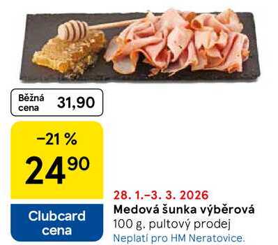 Medová šunka výběrová, 100 g