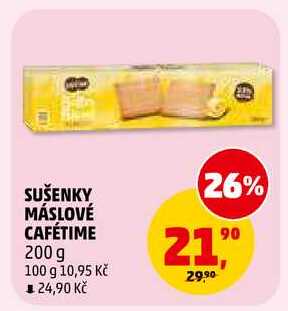 SUŠENKY MÁSLOVÉ CAFÉTIME, 200 g 