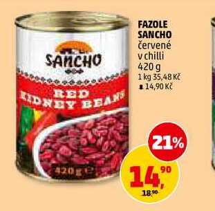 FAZOLE SANCHO červené s chilli, 420 g 