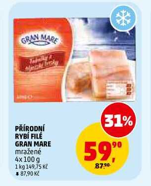 PŘÍRODNÍ RYBÍ FILÉ GRAN MARE, 4x100 g