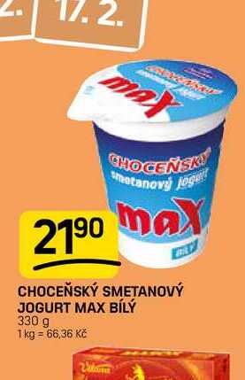 Choceňská Mlékárna Choceňský smetanový jogurt max bílý 330g