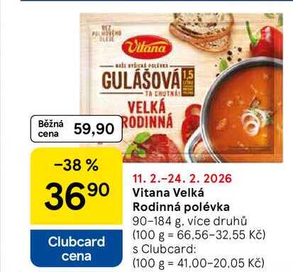 Vitana Velká Rodinná polévka, 90-184 g 