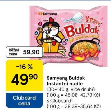 Samyang Buldak Instantní nudle, 130-140 g, více druhů 