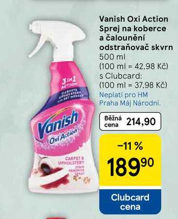 Vanish Oxi Action Sprej na koberce a čalounění odstraňovač skvrn, 500 ml 