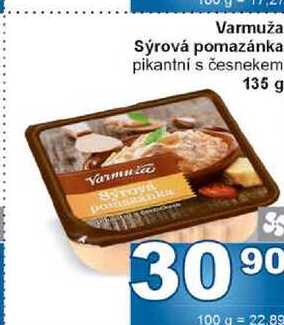 Varmuža Sýrová pomazánka pikantní s česnekem 135 g 