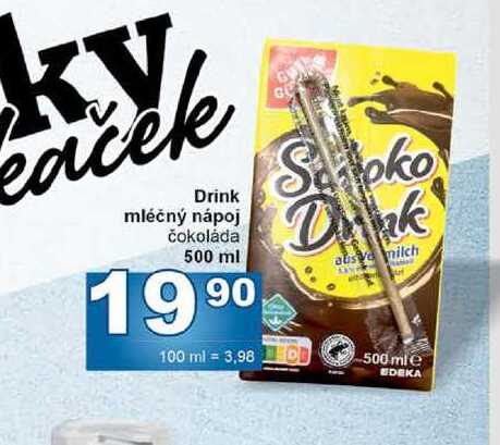 Drink mléčný nápoj čokoláda 500 ml