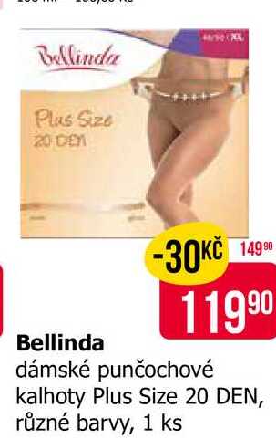 Bellinda dámské punčochové kalhoty Plus Size 20 DEN, různé barvy, 1 ks 