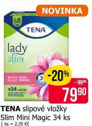 TENA slipové vložky Slim Mini Magic 34 ks 