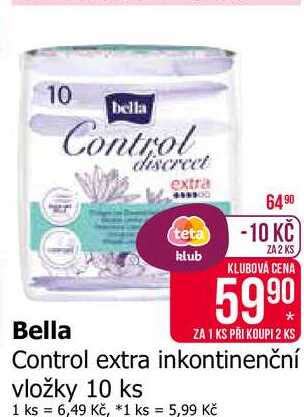 Bella Control extra inkontinenční vložky 10 ks 