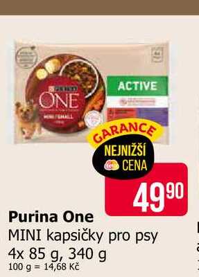 Purina One kapsičky pro psy 4x 85 g, 340 g