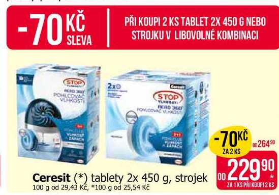 Ceresit Stop Vlhkosti Aero 360° náhradní tablety 2 x 450g, strojek