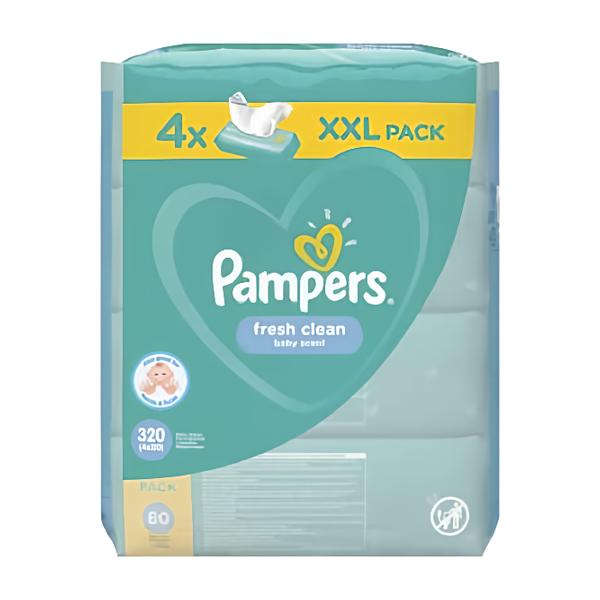 Pampers Wipes Fresh Clean XXL, 4x 80 ks