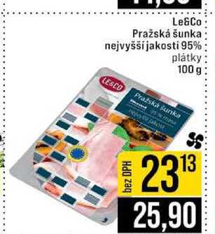 Le&Co Pražská šunka nejvyšší jakosti 95% plátky 100 g