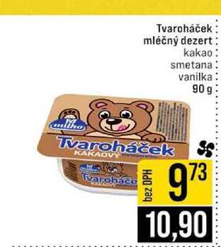 Tvaroháček mléčný dezert kakao smetana vanilka 90 g 