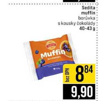 Sedita muffin borůvka s kousky čokolády 40-43g