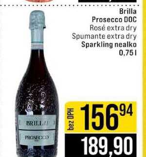 Brilla Prosecco DOC Rosé extra dry Spumante extra dry Sparkling nealko 0,75l