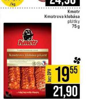Kmotr Kmotrova klobása plátky 75g 