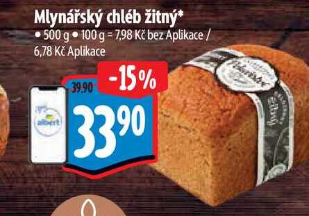 Mlynářský chléb žitný  500 g  