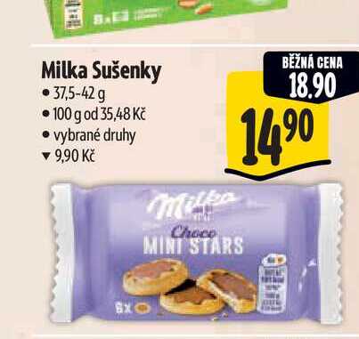 Milka Sušenky  37,5-42 g  