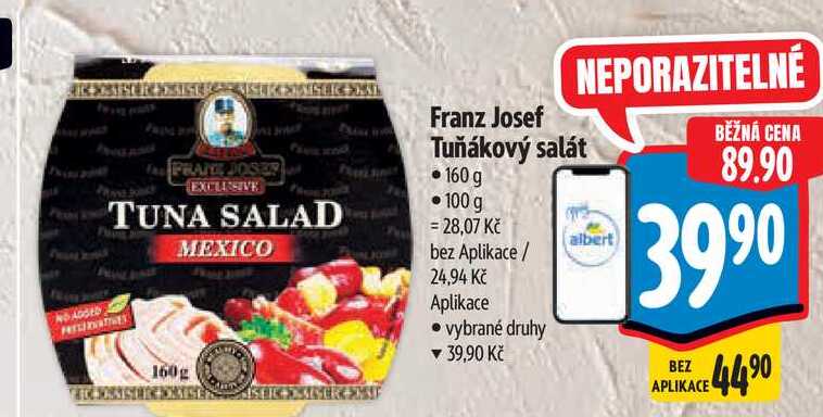 Kaiser Franz Josef tuňákový salát 160g, vybrané druhy