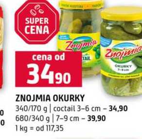 ZNOJMIA OKURKY 340/170 g coctail 3-6 cm 680/340 g