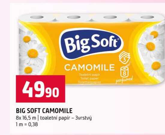 BIG SOFT CAMOMILE 8x 16,5 m toaletní papír 3vrstvý