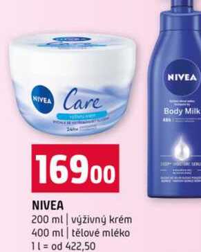 NIVEA 200 ml výživný krém 400 ml tělové mléko 