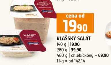 VLAŠSKÝ SALÁT 140 g 280 g 480 g chlebíčkový