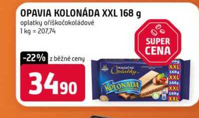 OPAVIA KOLONÁDA XXL 168 g oplatky oříškočokoládové