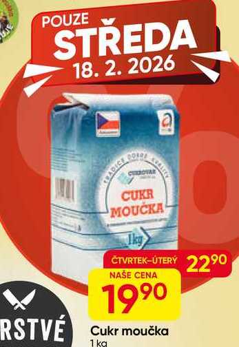 Cukrovar Vrbátky Cukr Moučka 1kg