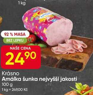 Krásno Amálka šunka nejvyšší jakosti 100 g 