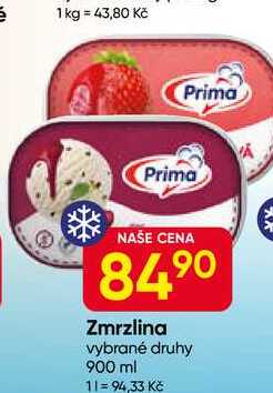 Prima Zmrzlina vybrané druhy 900 ml