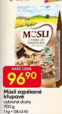 Müsli zapékané křupavé vybrané druhy 700 g 