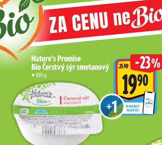 Nature's Promise Bio Čerstvý sýr smetanový 100 g