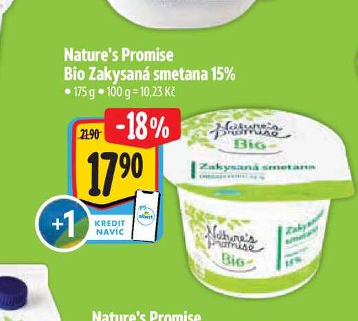 Nature's Promise Bio Zakysaná smetana 15% 175 g 