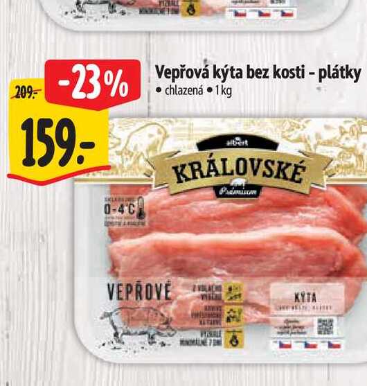 Vepřová kýta bez kosti - plátky 1 kg