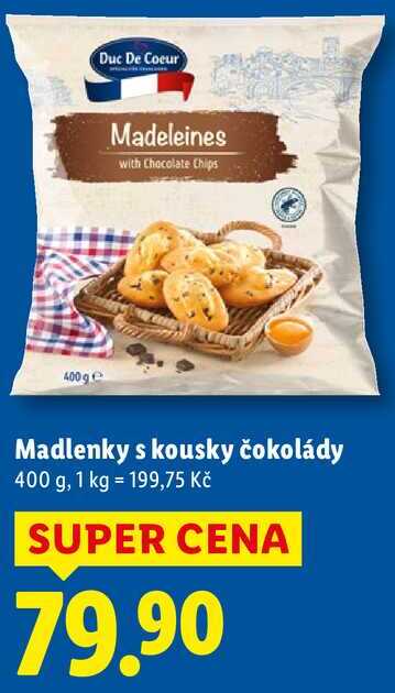 Madlenky s kousky čokolády, 400 g
