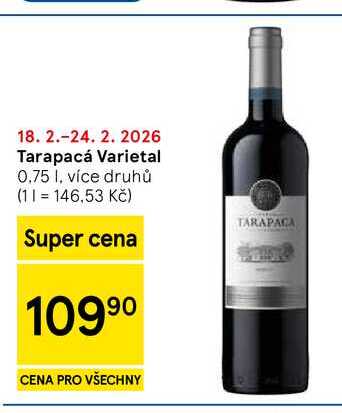 Tarapacá Varietal, 0,75 l