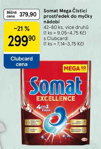Somat Mega Čisticí prostředek do myčky nádobí, 42-80 ks