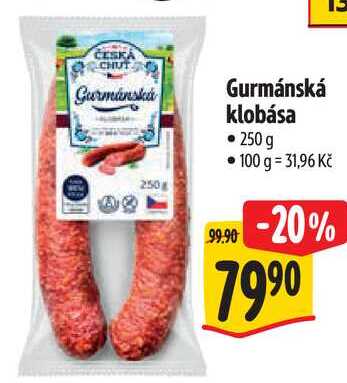 Gurmánská klobása, 250 g