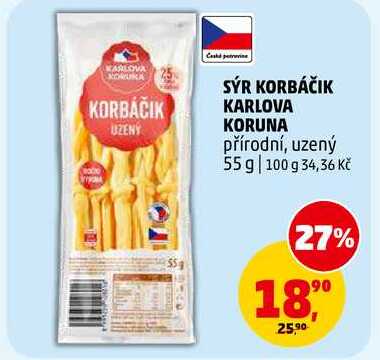 SÝR KORBÁČIK KARLOVA KORUNA, 55 g