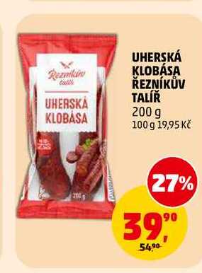 UHERSKÁ KLOBÁSA ŘEZNÍKŮV TALÍŘ, 200 g 
