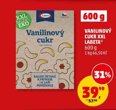 VANILINOVÝ CUKR XXL LABETA, 600 g 