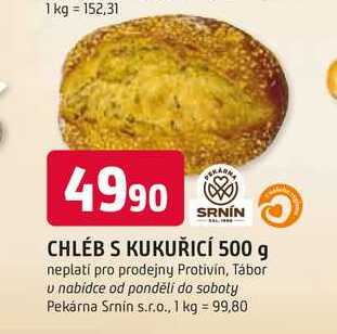 CHLÉB S KUKUŘICÍ 500 g