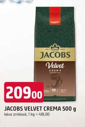 JACOBS VELVET CREMA 500 g káva zrnková