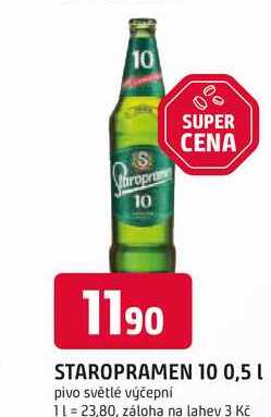 STAROPRAMEN 10 0,5 L pivo světlé výčepní