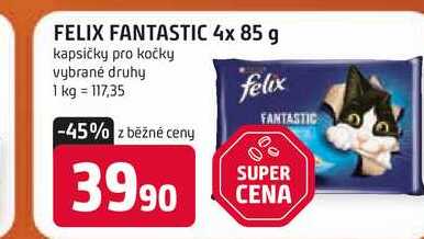 FELIX FANTASTIC 4x 85 g kapsičky pro kočky vybrané druhy