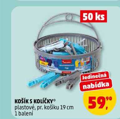 KOŠÍK S KOLÍČKY, 1 balení