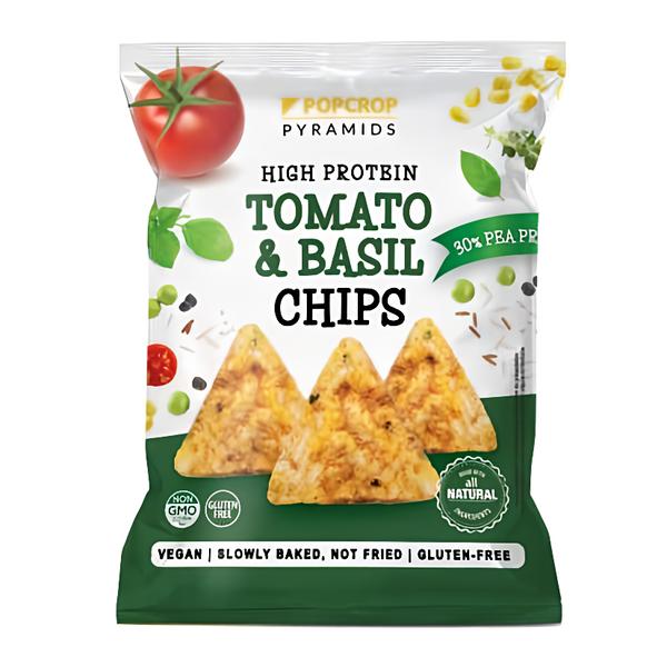Popcrop Proteinové chipsy s rajčatovo-bazalkovou příchutí